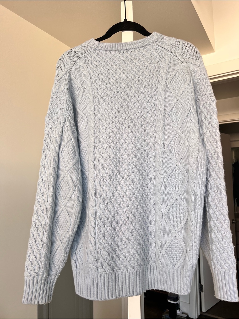 Aritzia Sunday Best Heritage Knit Merino Wool Crew Sweater Light Blue Size XS - Picture 8 of 10